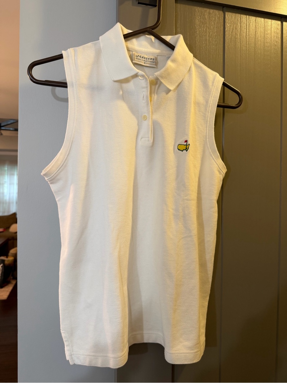 Women’s Masters Collection White Sleeveless Polo Tank Size Small